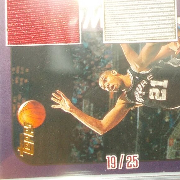 Tim Duncan Alonzo Mourning DUAL Relic Jersey Fusion Series 2 Spurs Heat #19/25 - Picture 2 of 5